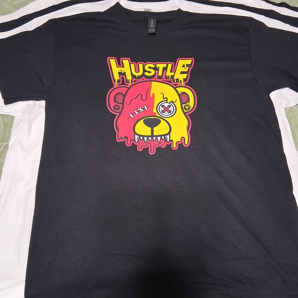 Hustler Hollywood Kids T-Shirt - Black with Yellow and Pink Bear